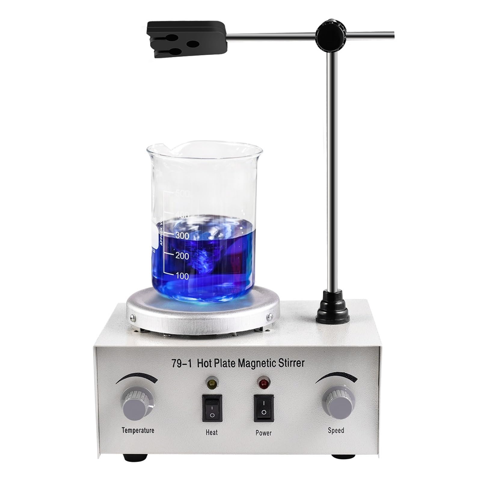 Mezclador De Control Dual Calefacción Laboratorio, Agitador Magnético Placa Caliente 250W Y 1000ml, Protección Fusibles Vibración Sin Ruido Remueve Bien