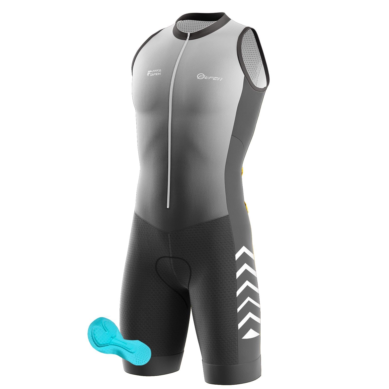 Summer Cycling Skinsuit Triatlón for Hombres, 2024 Traje de Ciclismo Acolchado de una Pieza para Hombre, Pro Manga Corta Traje de Ciclismo, MTB Mono Bueno para Correr
