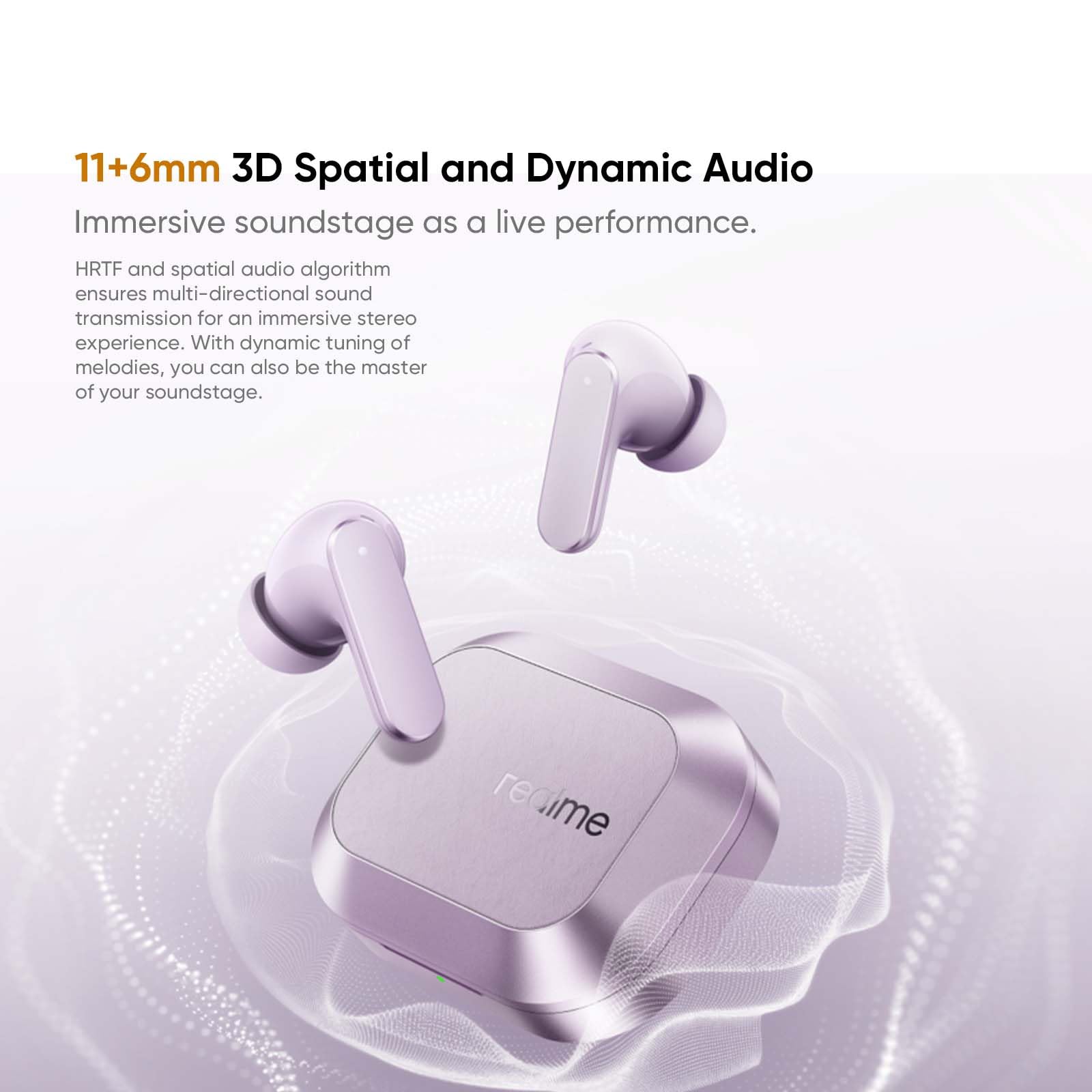 realme Buds Air 8 Écouteurs Bluetooth sans Fil, réduction de Bruit adaptative 55dB, 58h d'autonomie, doté de Double Driver 11+6 mm, Son Hi-Res LHDC 5.0, IP55, Bluetooth 5.4, Gris