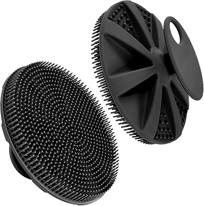 Silicone Body Scrubber Exfoliating Body Brush For Men Women Lathers Well Easy to Clean More Hygienic Shower Scrubber For Body Face Scrubber For Sensitive Skin Body Buffer 1 Pack (multicolor)-image-4