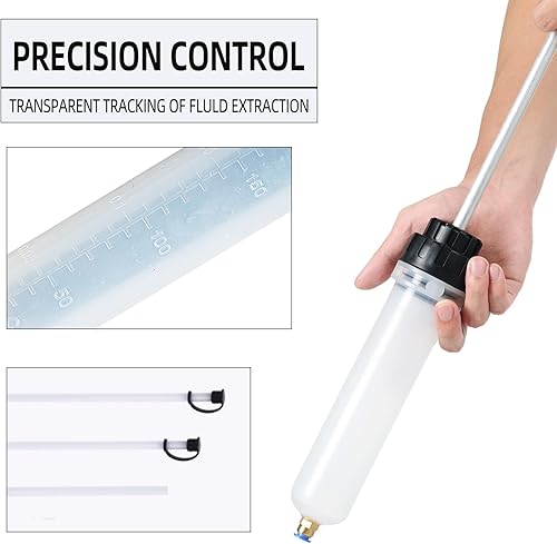 Miniatura 7 de Bomba Extractadora de Fluido 200CC Manual Automotriz - Jeringa de Aceite de 2 Mangueras con Potente Succión Multiusos, Ideal para EvacuaciónLlenado