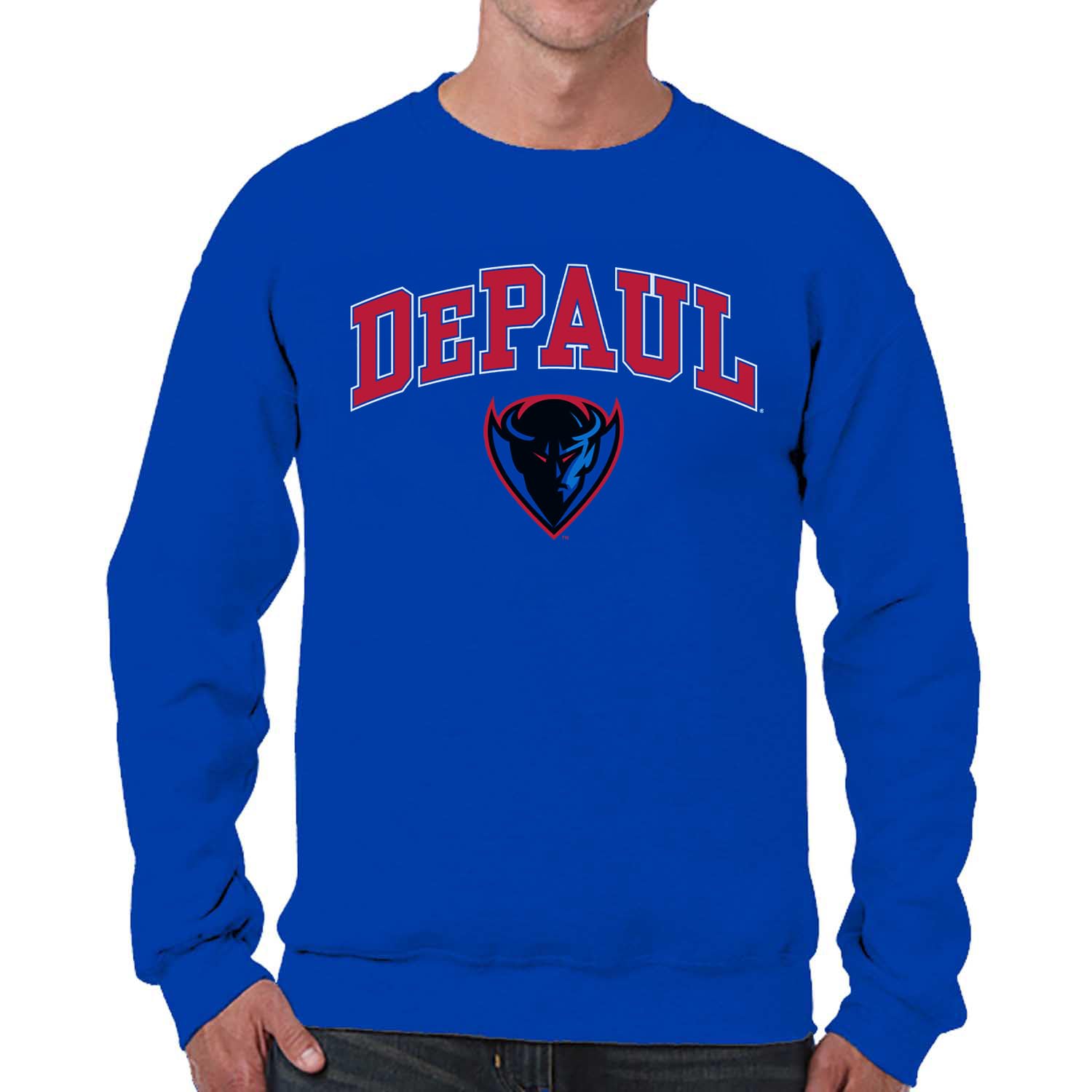 Campus Colors Arch & Logo Gameday Crewneck Sweatshirt - Navy, Unisex, Officially Licensed - View #2
