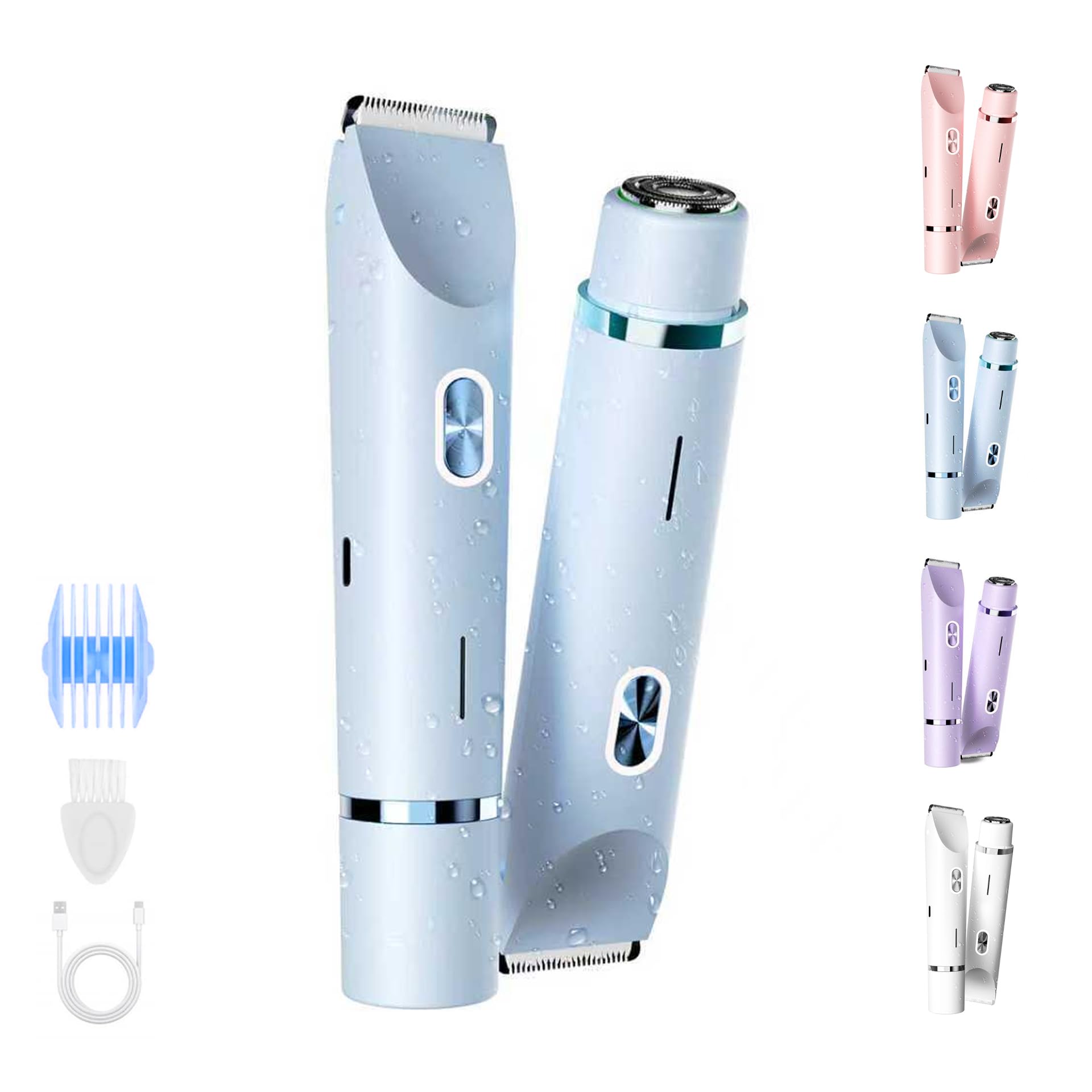 Shavea Rasoio Donna Impermeabile, Testina Precisa Per Bikini Corpo Ascelle (Blu)