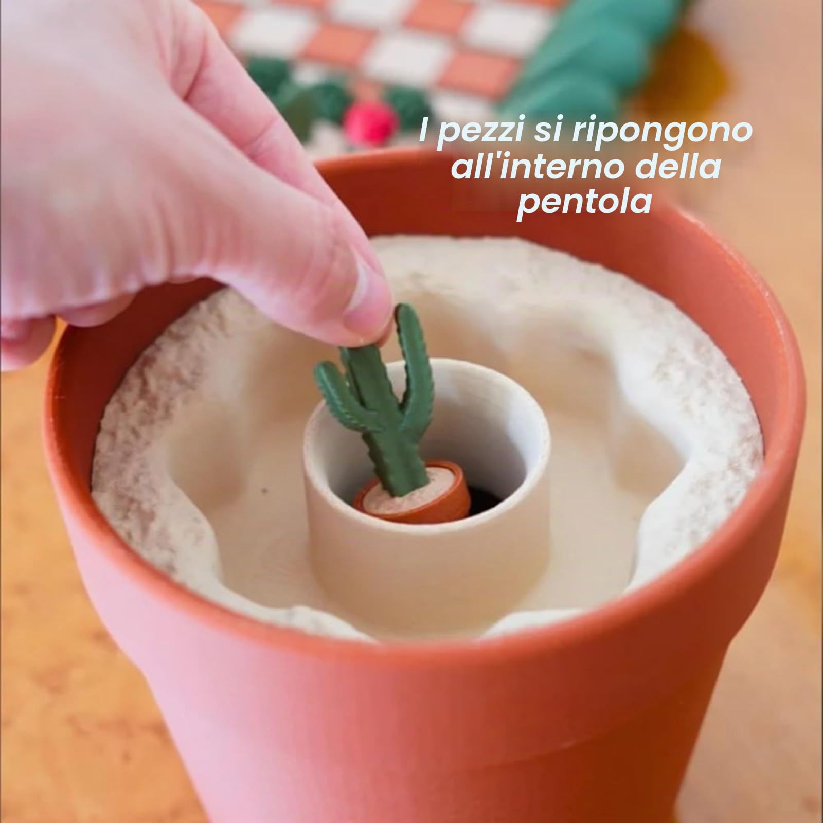Set di scacchi a forma di cactus, scacchiera con monete a tema cactus, set di scacchi magnetici portatili, scacchi portatili stampati in 3D