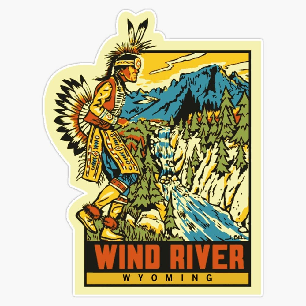 Vintage Wind River Wyoming Decal Sticker Sticker Decal Bumper Sticker Waterproof 5"