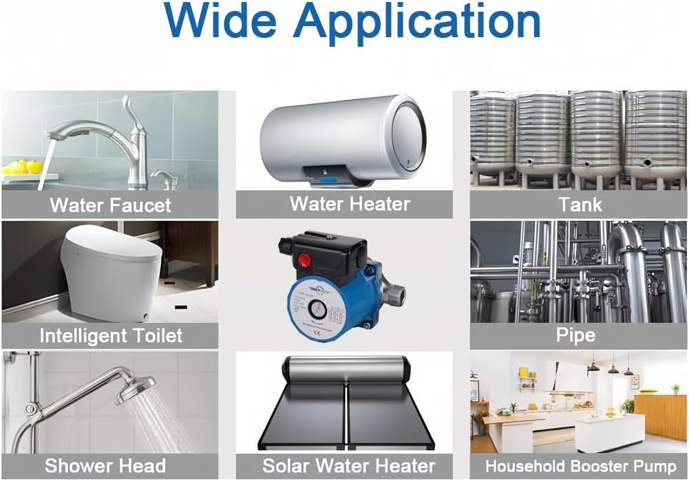 3-Speed Hot Water Circulation Pump NPT 3/4'' Recirculating Circulating Pump Stainless Steel 304(RS15-6SB)