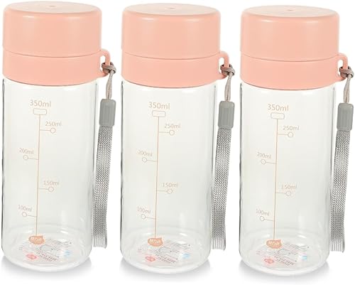 Miniatura 1 de BESPORTBLE Botellas de agua portátiles para exteriores, 3 unidades, botellas de agua con horarios para beber, taza de agua de viaje con escala,