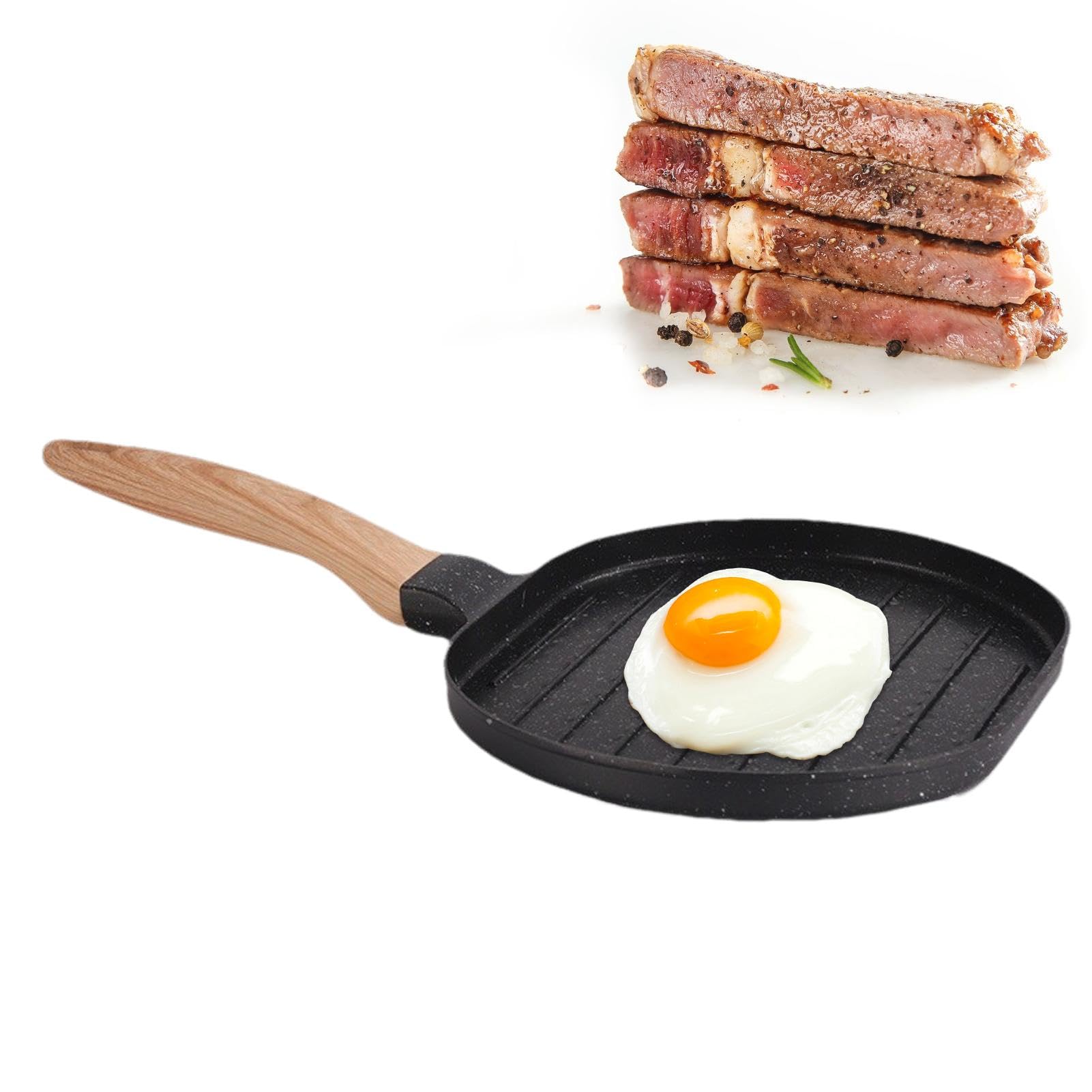 Poêle à frire anti-adhésive à induction portable pour camping et steak