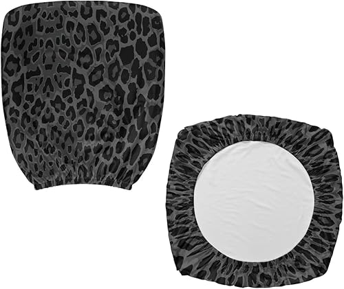 Miniatura 4 de Talayituse Funda para silla de oficina de computadora con estampado de leopardo negro, fundas universales elásticas para sillas giratorias