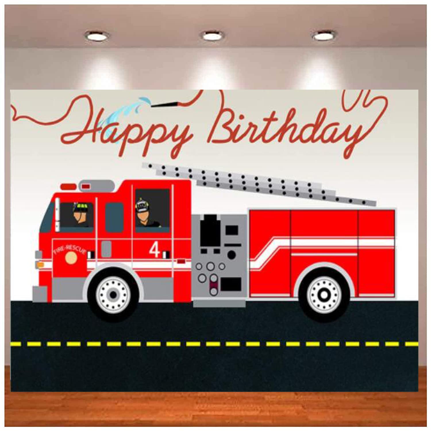 Feuerwehr Geburtstagsdeko – Hintergrundbanner 2,1x1,5 M Für Jungen-Party