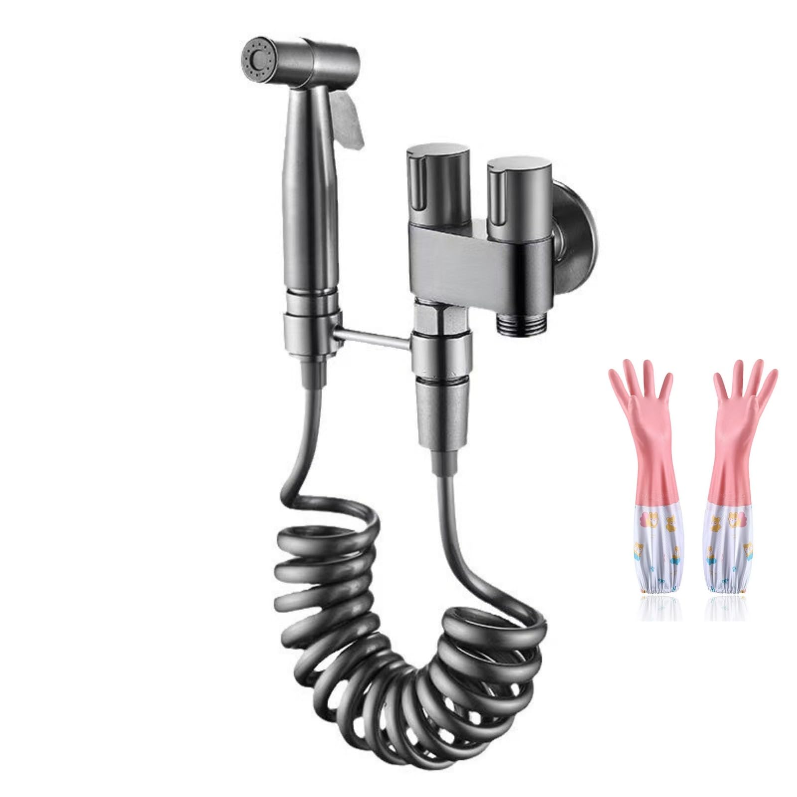 Premium Handheld Bidet Sprayer Hose Complete kit for Toilet - Adjustable Water Pressure Wall-Mounted Bathroom Accessory Ideal for
