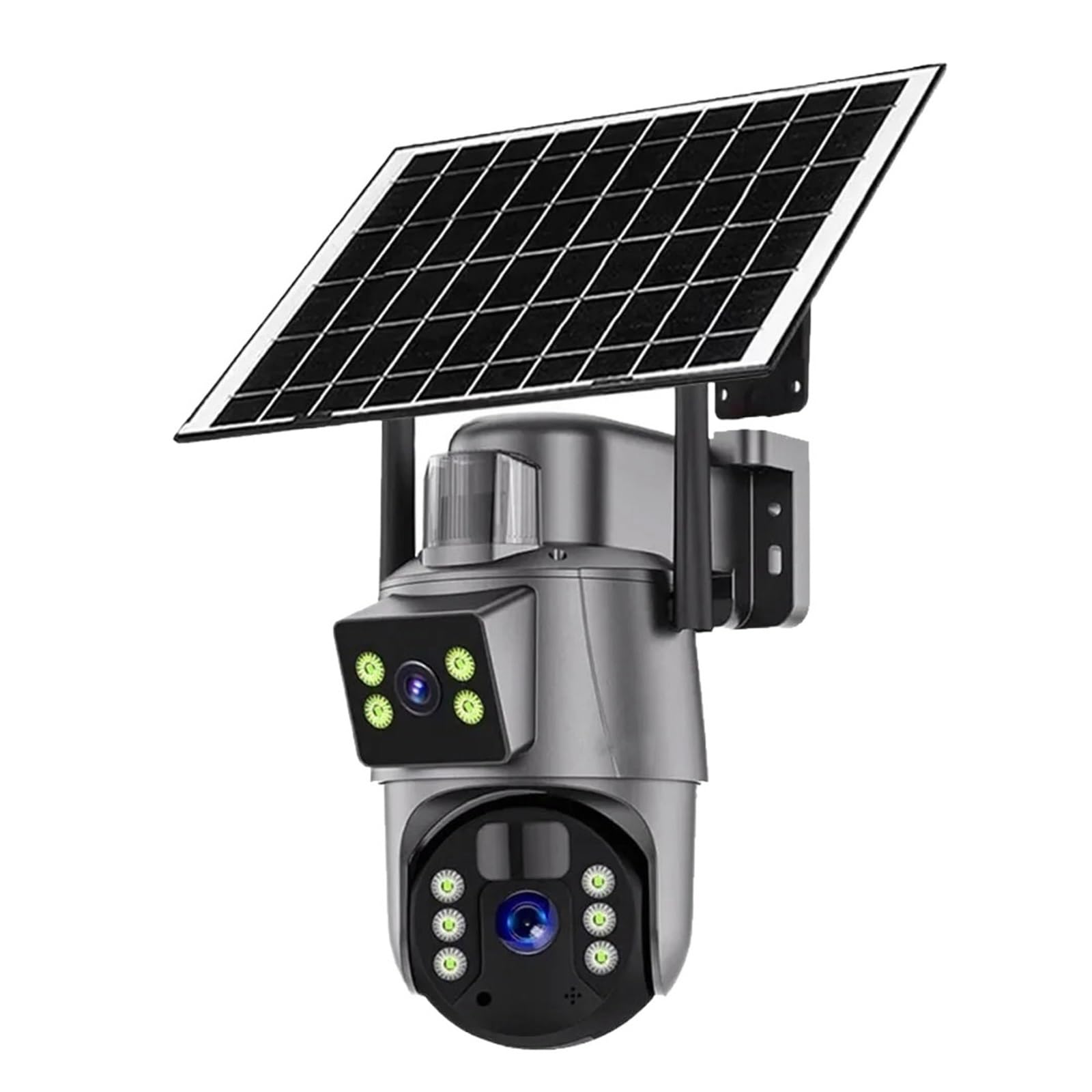 JVDDI 6MP 4K WiFi Solar Camera Outdoor Wireless CCTV Surveillance Camera with Solar Panel Dual Lens PTZ IP 4G Cam Security Protection(WiFi Cam Add 32G)
