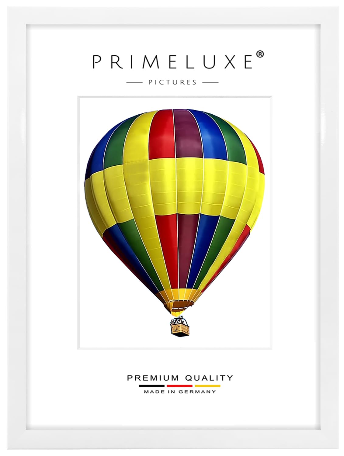 PrimeLuxe Holz Bilderrahmen 60 x 105 cm (Bildmaß) in Weiß-Hochglanz | Farbe und Größe wählbar | Rahmen für Poster | Puzzle | Foto collage | MADE IN GERMANY