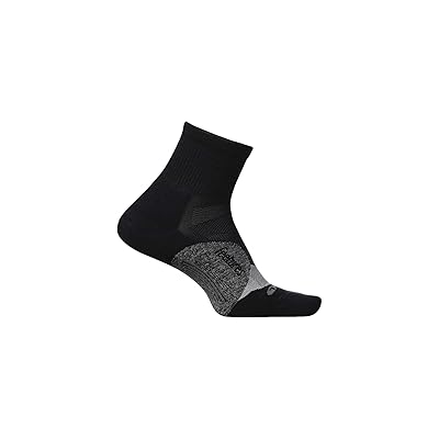 Feetures Elite Light Cushion Quarter Crew Cut Socks Shoes Black 1