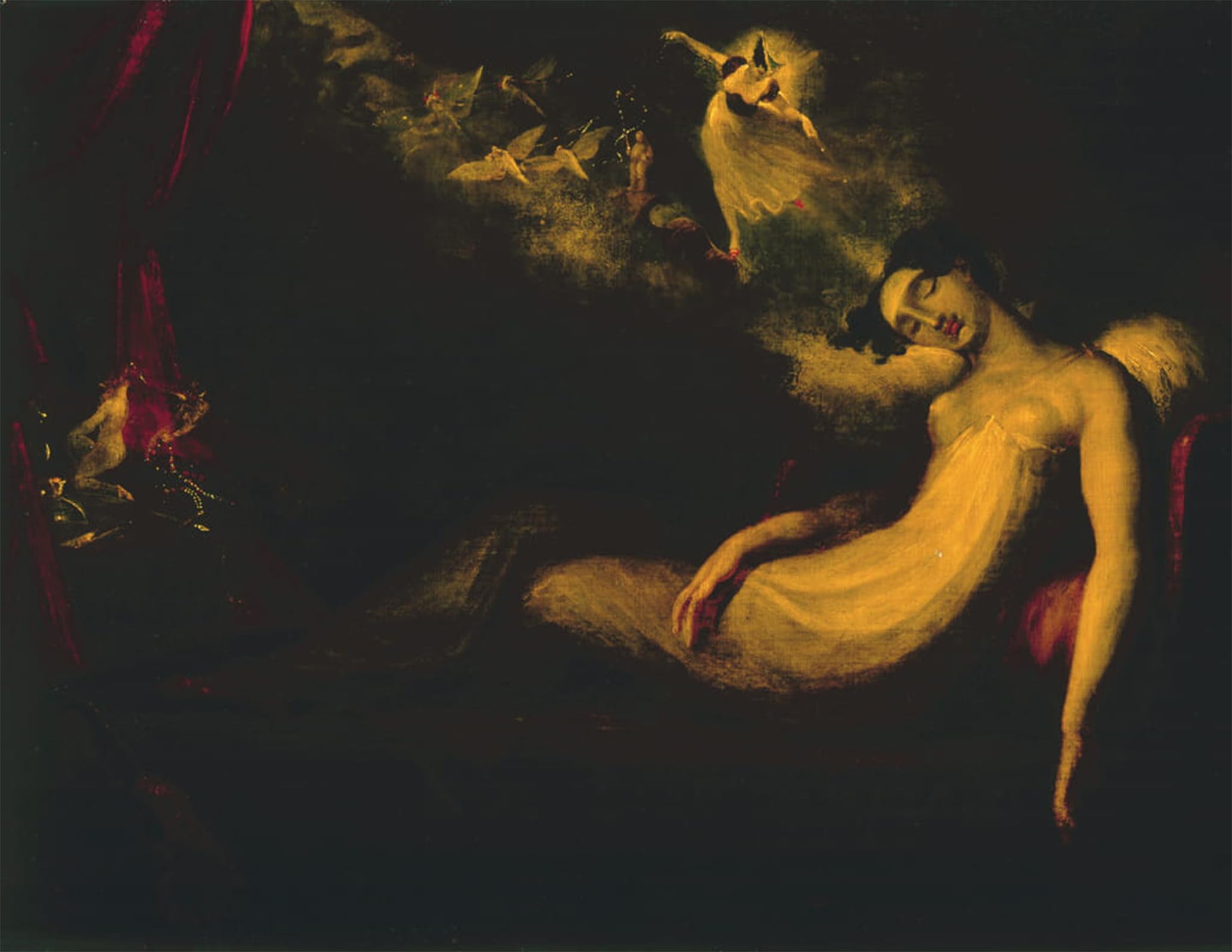 ARTXLXXBN Famous Prints Artwork Pictures Poster Painting Art Queen Mab by Henry Fuseli Artwork Landscape Pictures for Home Decor 60x90cm