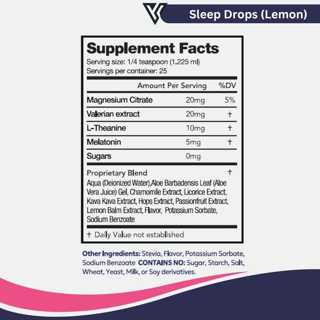 Sleep Drops – Berry Flavor Liquid Sleep Aid with Melatonin, L-Theanine & Botanicals – Fast-Acting Natural Sleep Support – Alcohol-Free – 2 fl oz (60 mL)