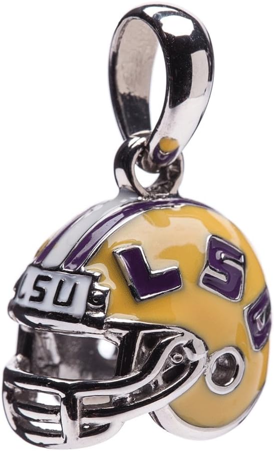 Louisiana State University Charms | LSU Tigers - Tiger Eye, Paw Bead and Tigers Football Helmet Charms | Officially Licensed Louisiana State University Jewelry | LSU Gifts | Stainless Steel