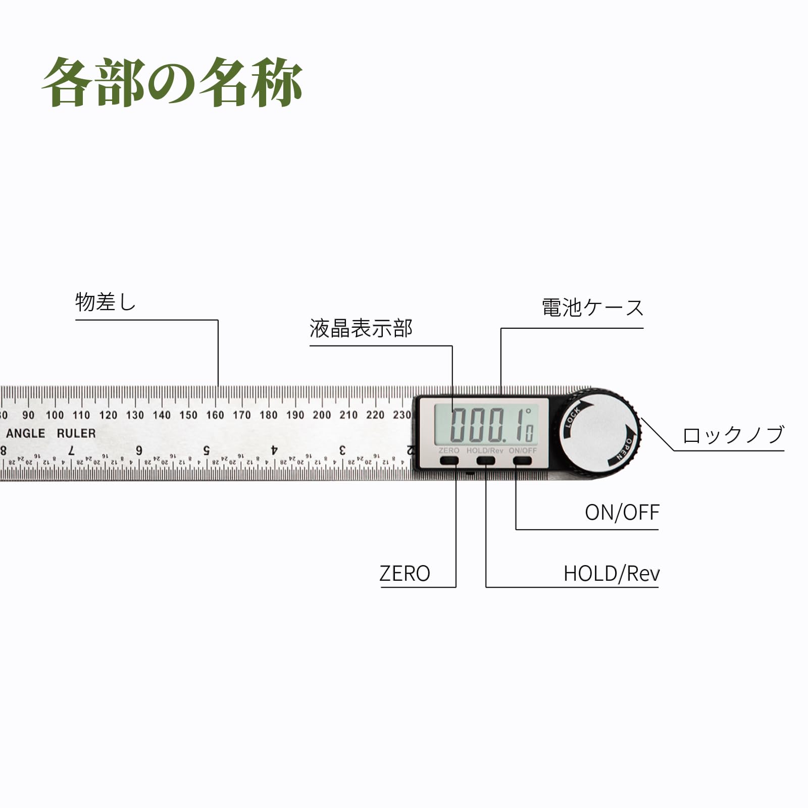 Amazon | SCITOOLS デジタル角度ゲージ アングルメーター 0-360°測定