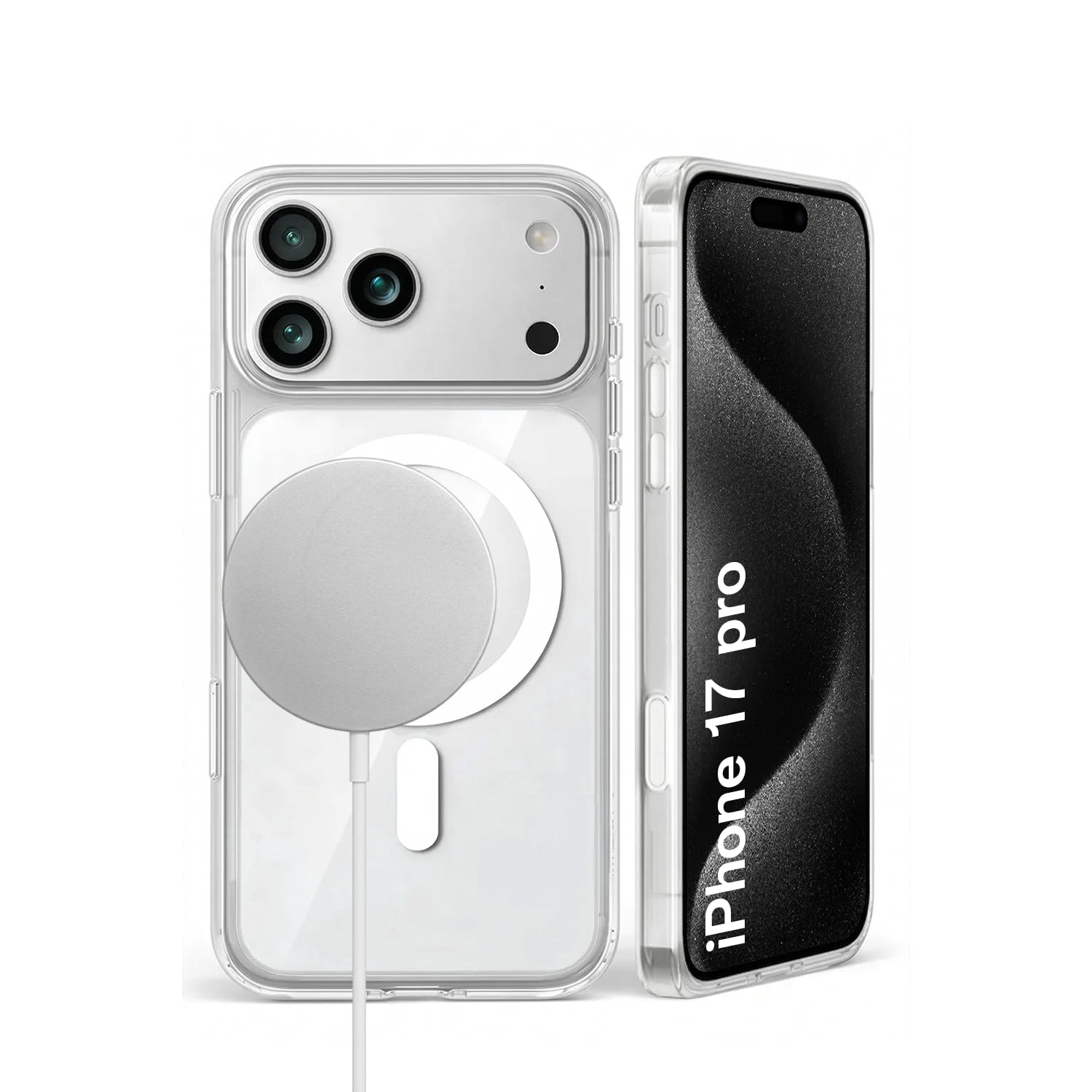 Not Greedy Magnetic Clear Case for iPhone 17 pro | Ultra Slim Transparent Protective Phone Cover | Strong Magnetic Charging Ring, Soft, Flexible, Shockproof, Anti Scratch, Crystal Clear Back Cover