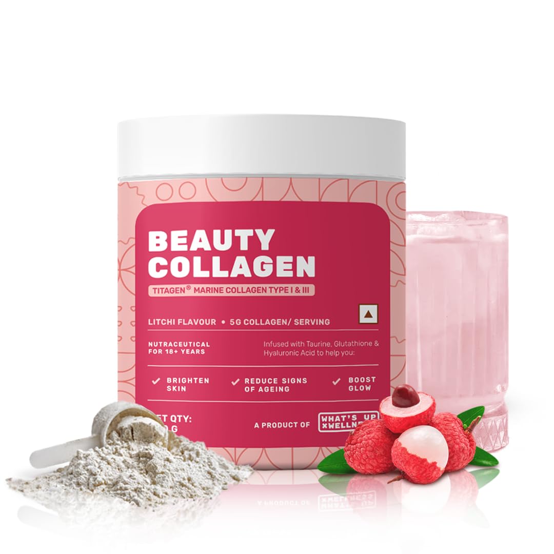 What’s Up Beauty Collagen Powder with Glutathione & Vitamin C for Brighter & Spotless Skin. Certified Titagen Marine Collagen Type I & III for Men & Women. Benefits Skin, Hair, & Nails. Litchi Flavor-image-22