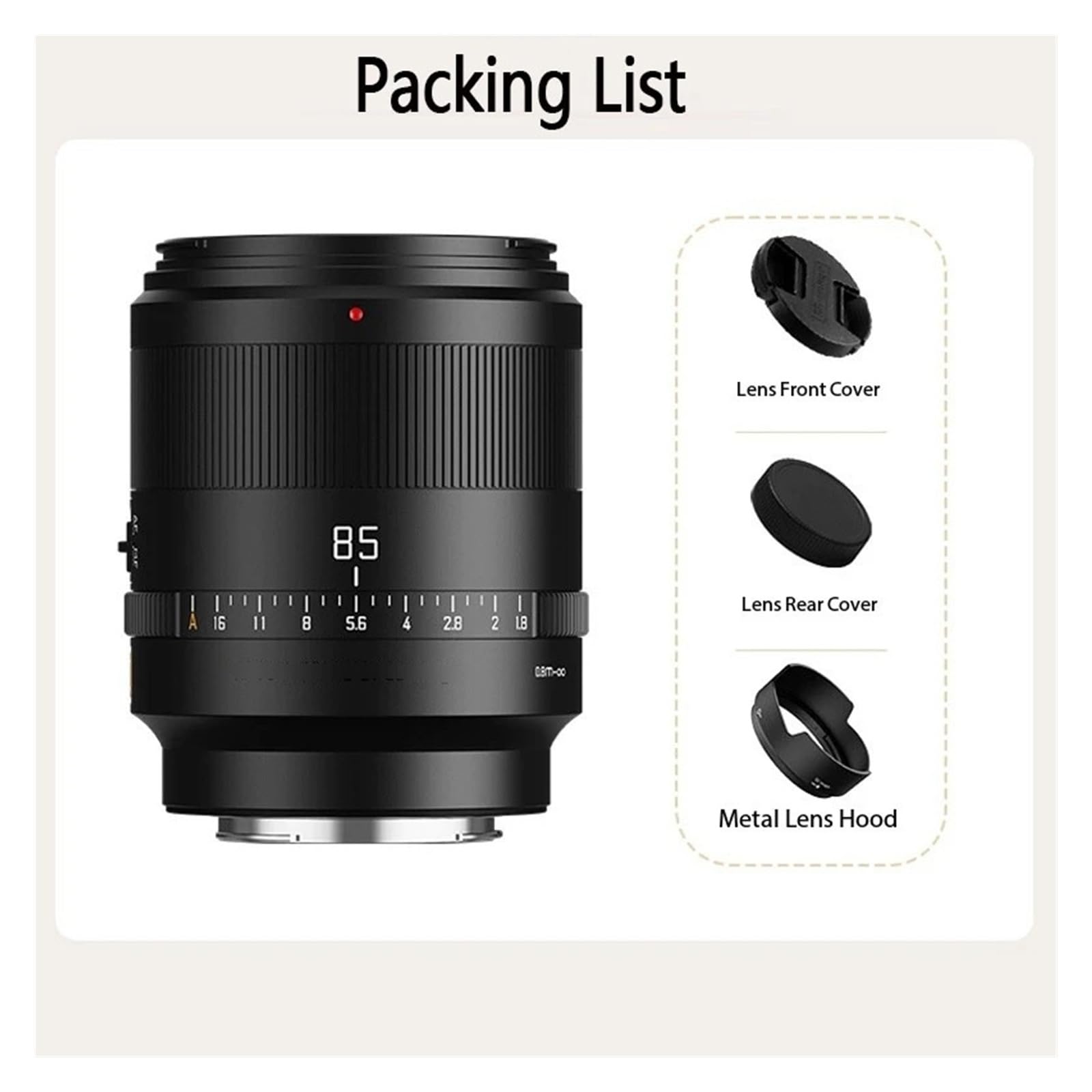 Compatible con Sony, Lente AF 85mm F1.8 Full Frame