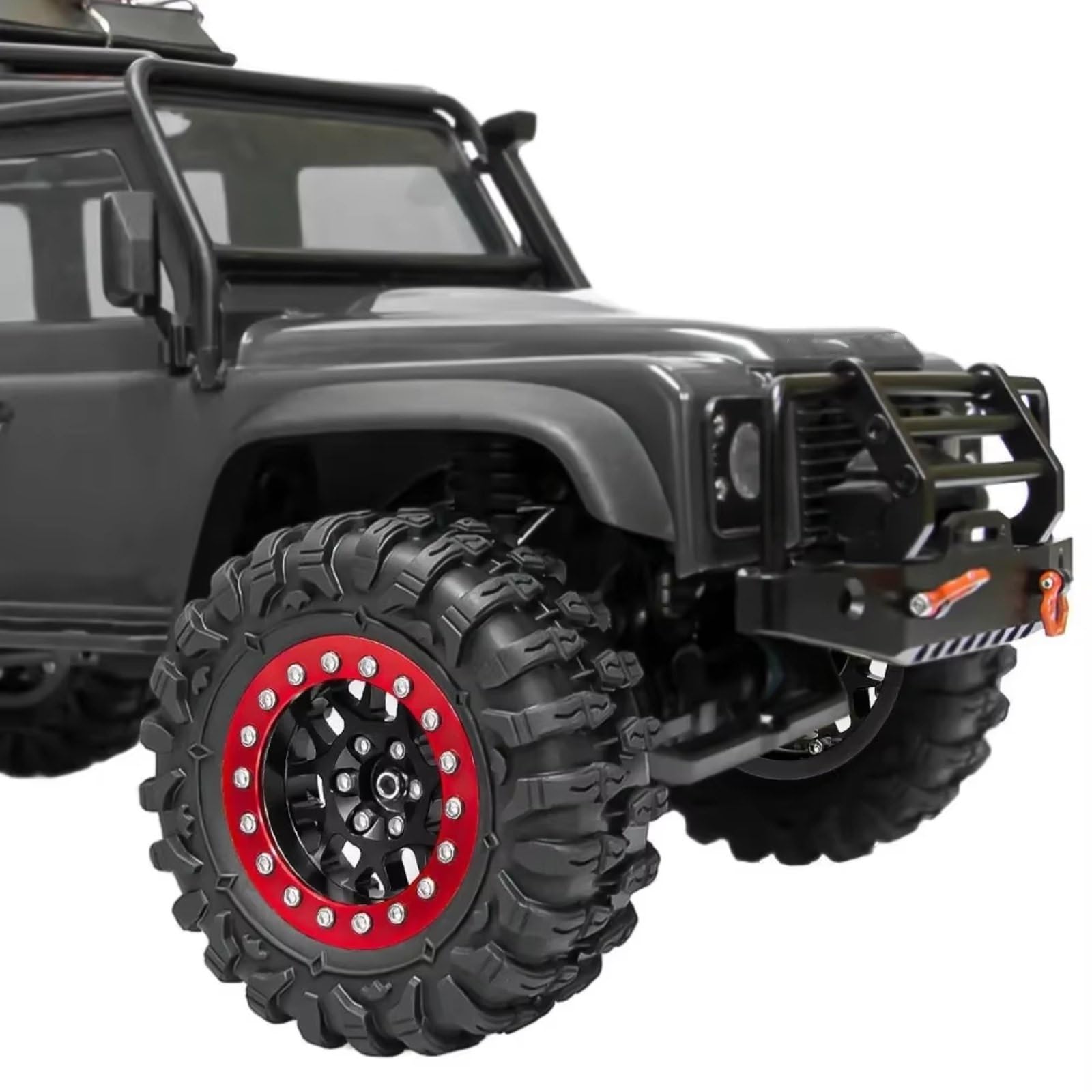 RC Spielzeug Teile Beadlock Wheels Mud Für Terrain Tires Set Aluminium 1,3 Zoll Für Ascent18 Für Scx24 Für Trx4m 1/24-1/18 RC Crawlers Auto Upgrades Teile(Black)