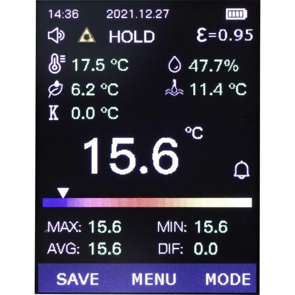 UNI-T UT305A+/UT305C+ Schermo a colori ricaricabile ad alta temperatura senza contatto laser termometro a raggi infrarossi/gamma -50°C~2200°C (UT305C+)