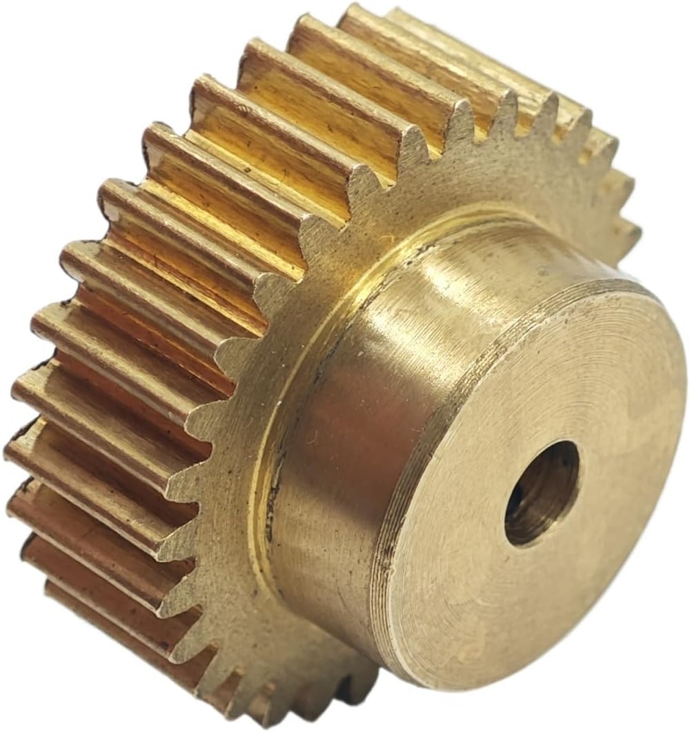 Gear Pinion, Engine,90 Teeth Copper Cylindrical 5mm Width Straight 0.6 Module 90T Spur with Step Shaft Hardware(3.17mm bore)