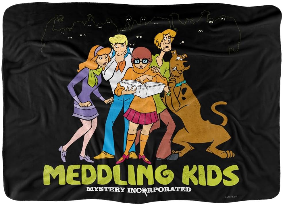 Scooby-Doo Blanket, 60"x80", Meddling Kids Silky Touch Sherpa Back Super Soft Throw Blanket