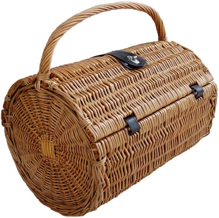 FLCPJGV Geflochtener Aufbewahrungskorb 35x25x8cm - Organizer Mit Leinenfutter Für Lebensmittel & Deko