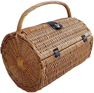 Cuisine Maison Panier à Pique-Niques Paniers de pique-nique en osier tissés portatifs extérieurs pour baril équipé de 2 personnes avec couvercle Camping pique-nique panier de fruits paniers de légumes