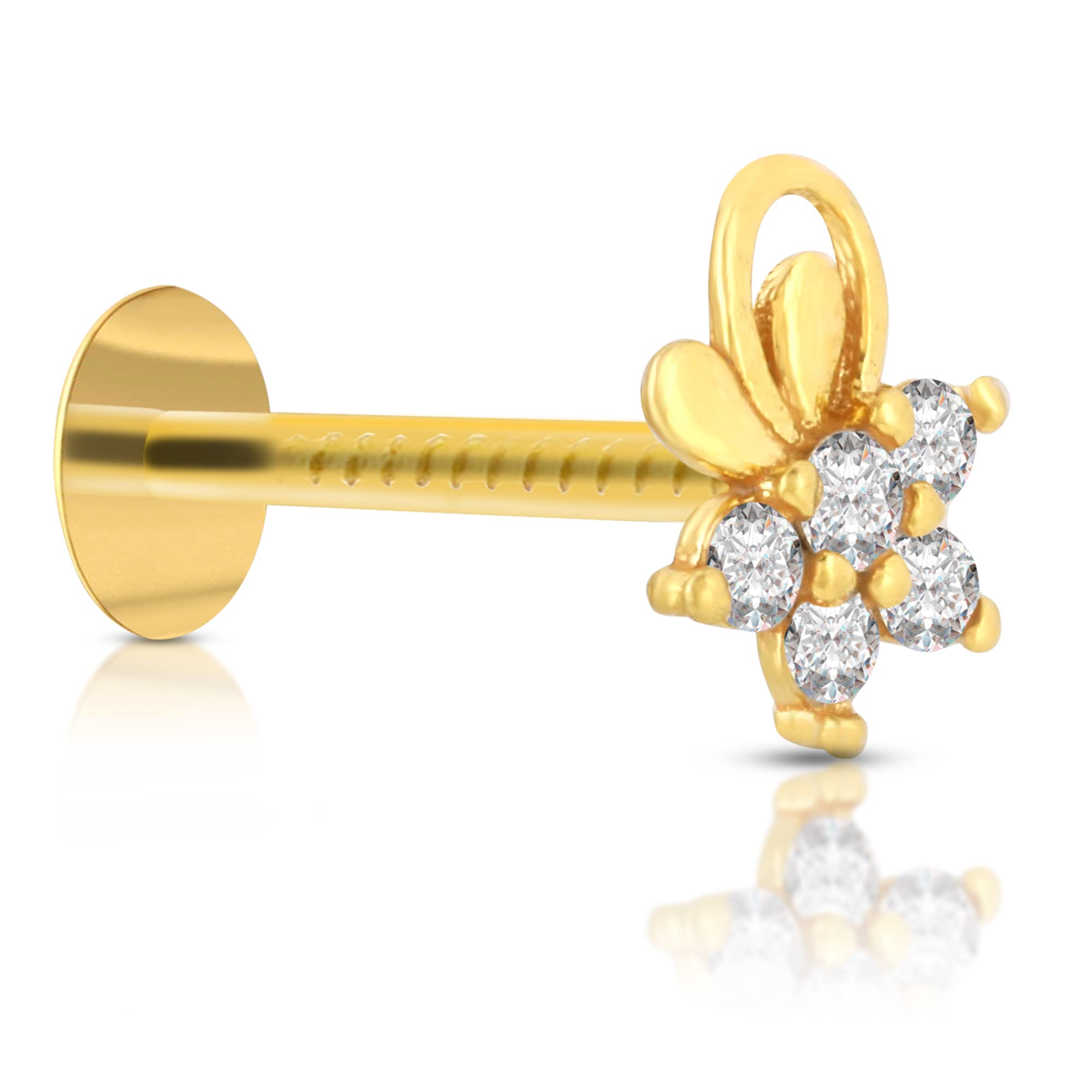 Maji Gold Plated Diamond Nose Pin Stud For Piercing Design For Women And Girl - Nose Pins Set Of 1 (B09LQFJ29V) Amazon Price History, Amazon Price Tracker