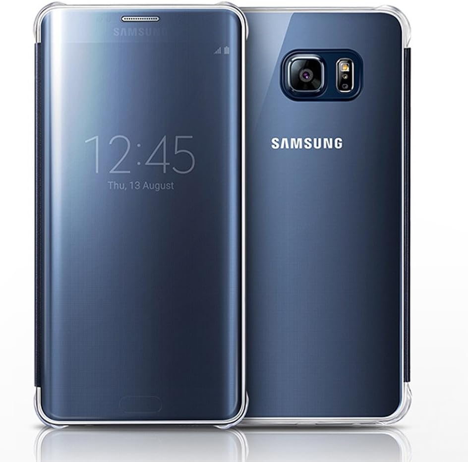 Samsung Galaxy S6 edge PLUS Case, [Clear Blue Black] Clear View Cover Flip Cover Case EF-ZG928C Galaxy S6 edge+ (SM-G928) - Retail Packaging