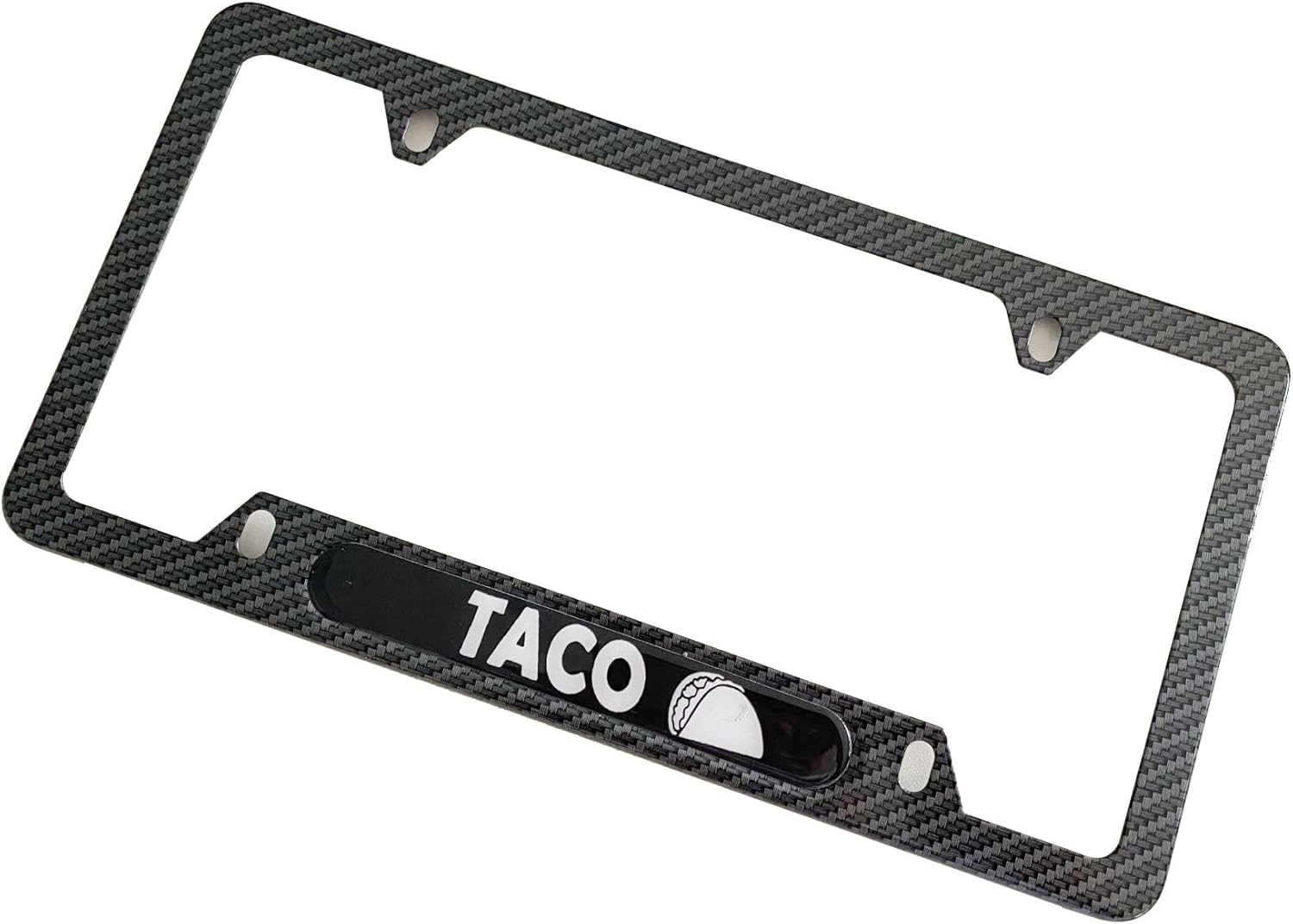 License Plate Frame Cover Holder, Carbon Fiber, for Tacos Funny Tacoma, Truck Car Accessories 2PCS