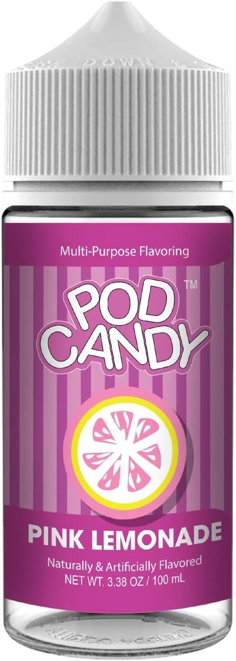 50ml Liquid Juice, Pink Lemonade, Powered by Pod Candy, Short Fill Bottles Ready for Use, Make Your Own Juice