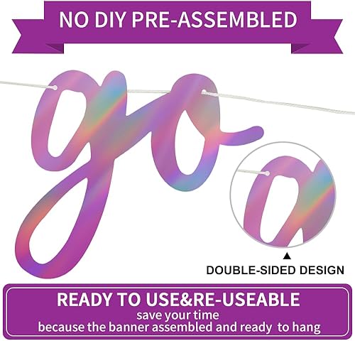 Miniatura 49 de BEISHIDA Cartel Purple Go Shawty It's Your Birthday - No DIY - Cartel de feliz cumpleaños con purpurina con temática de hip hop, pre-encordado