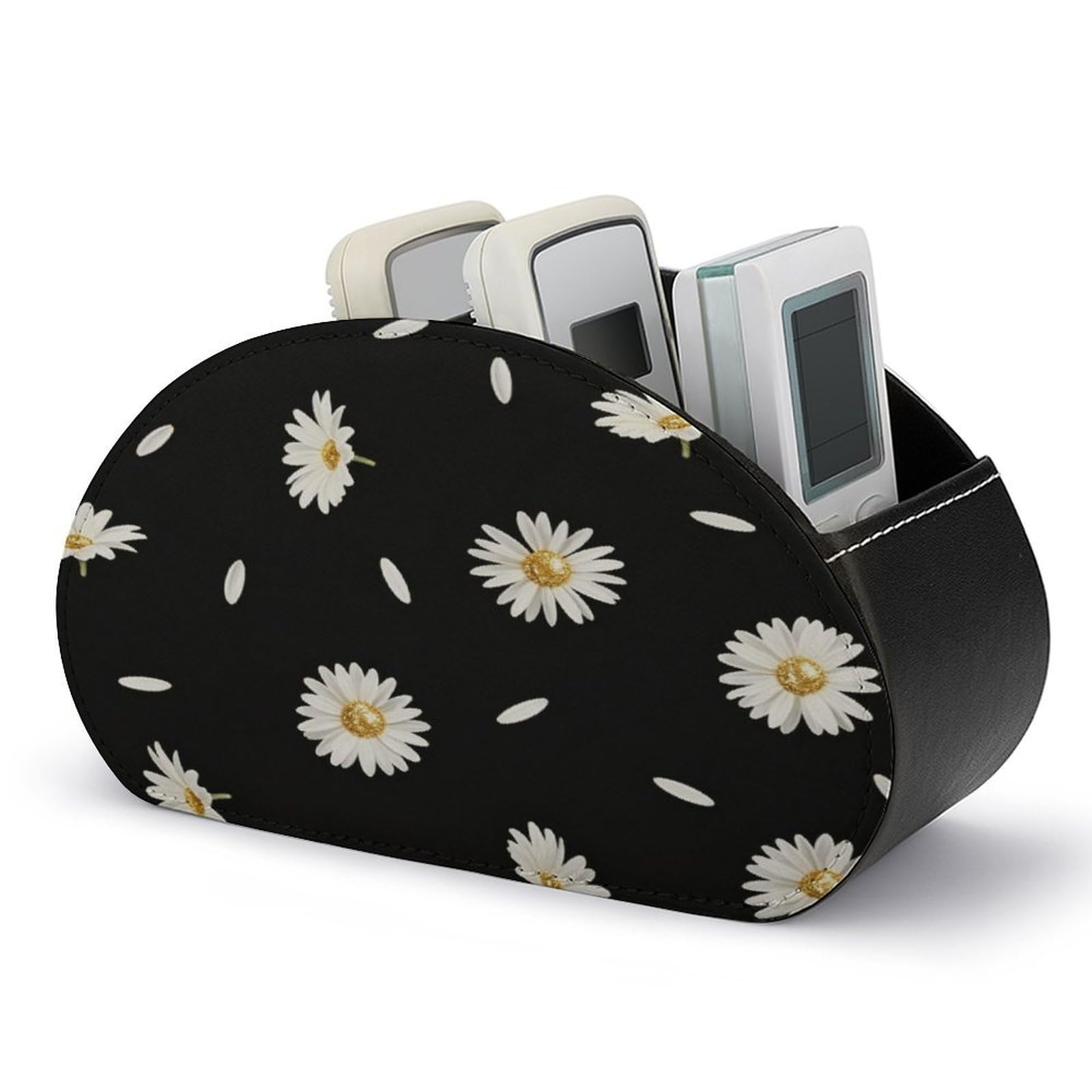 Btcowzrv Style Golden Daisy Remote Control Holder With 5 Compartments