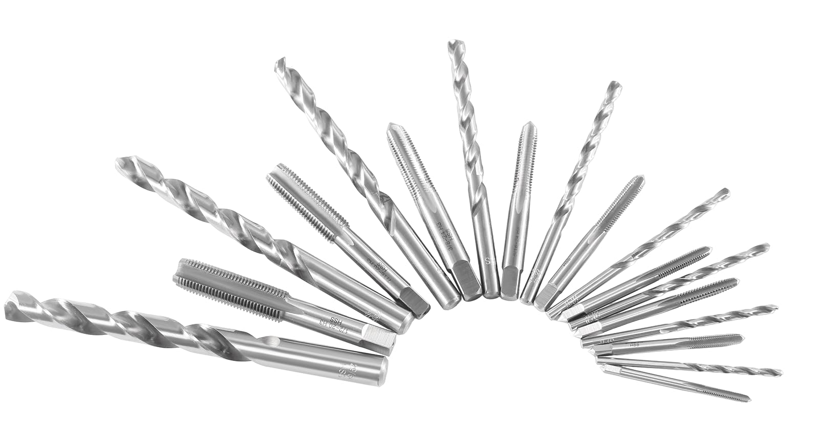accusize – 18 pcs/Set h.s.s. Tap & Drill Set, UNF en caja de metal, 0001 – 0050