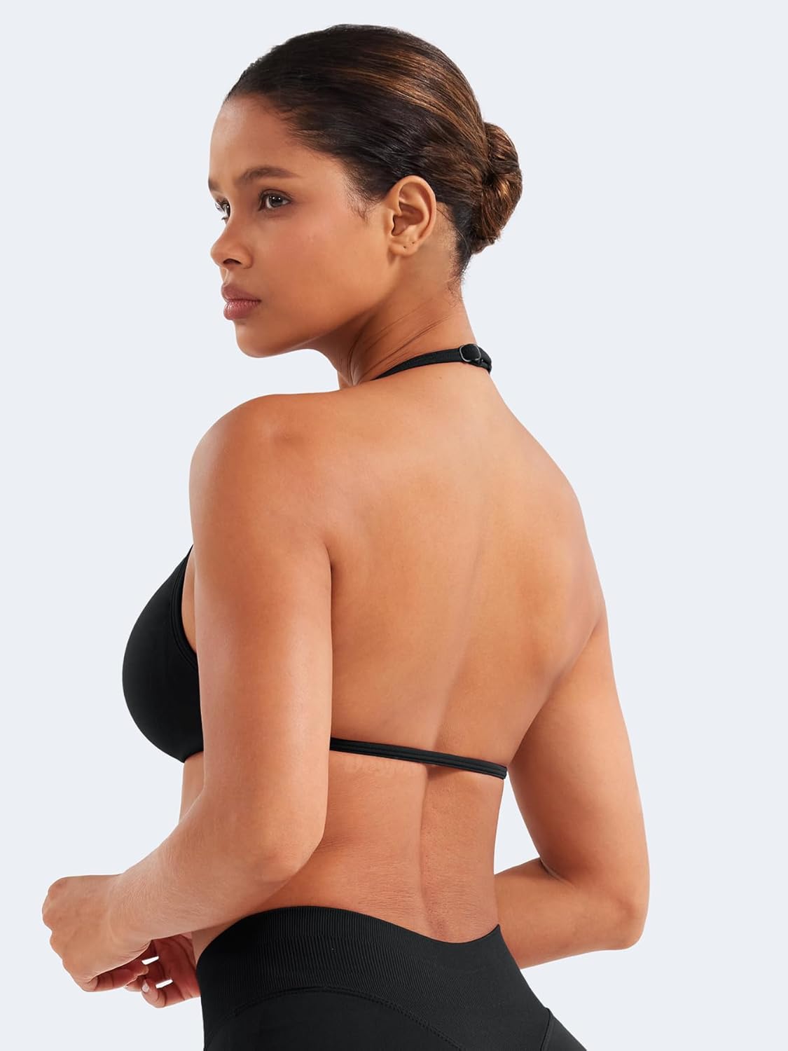 VOYJOY Impact Strappy Sports Bra Adjustable Padded Workout Gym Yoga Bra Crop Top for Women - Image 4