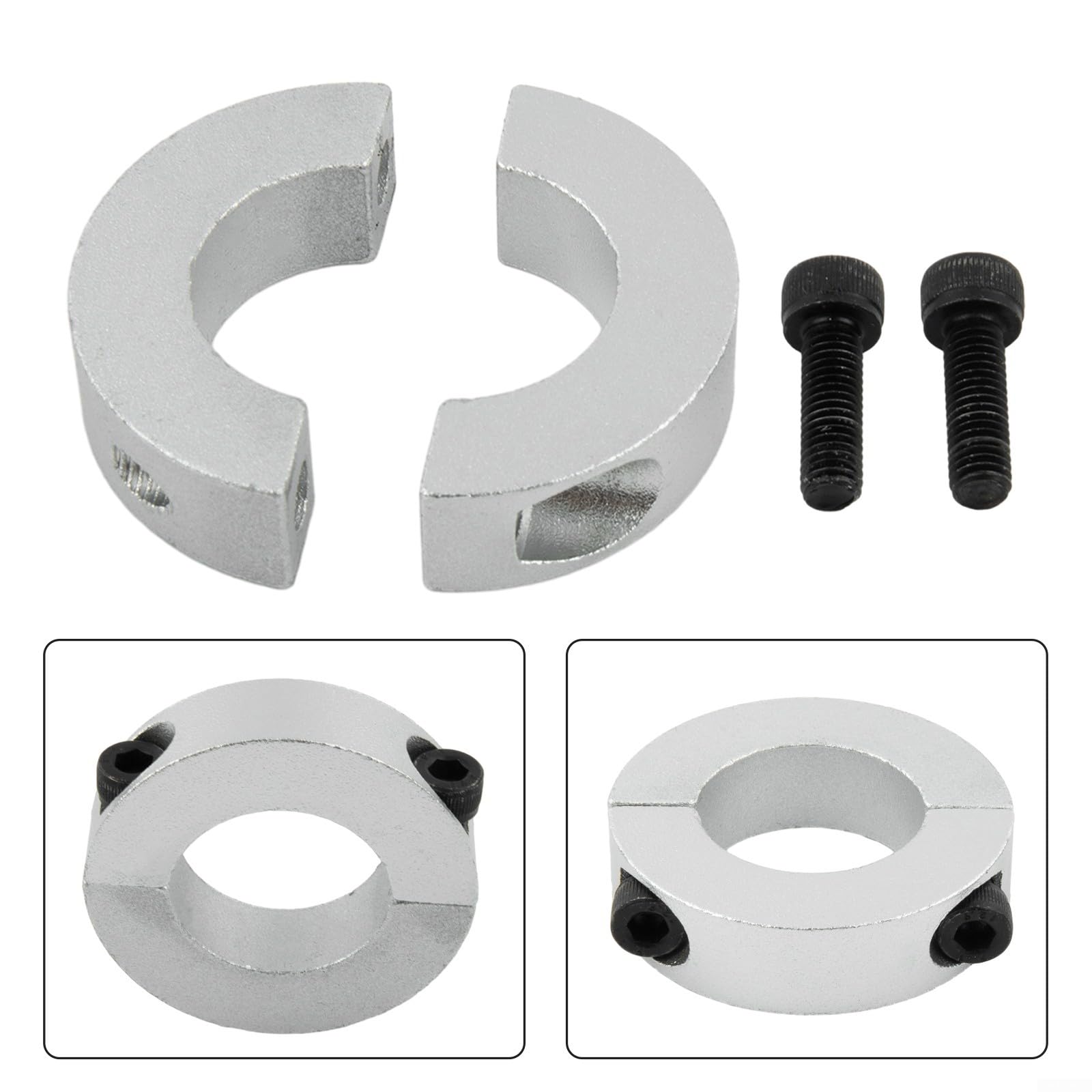 Doppelter Geteilter Schaftkragen Aus Aluminium – Verstellbare Bohrung 12–38 Mm, Für Wellenanschlag & Industriemaschinen (DIN 912)