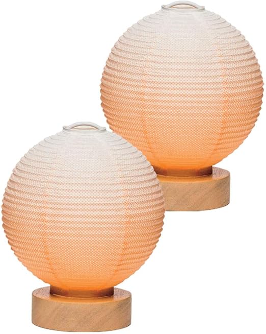 Amazon Web限定 お仏壇のはせがわ 盆提灯 新型 まりあかりii オレンジグラデ 対 日本製 盆ちょうちん 電池式 モダン Led おしゃれ 盆提灯 オンライン通販