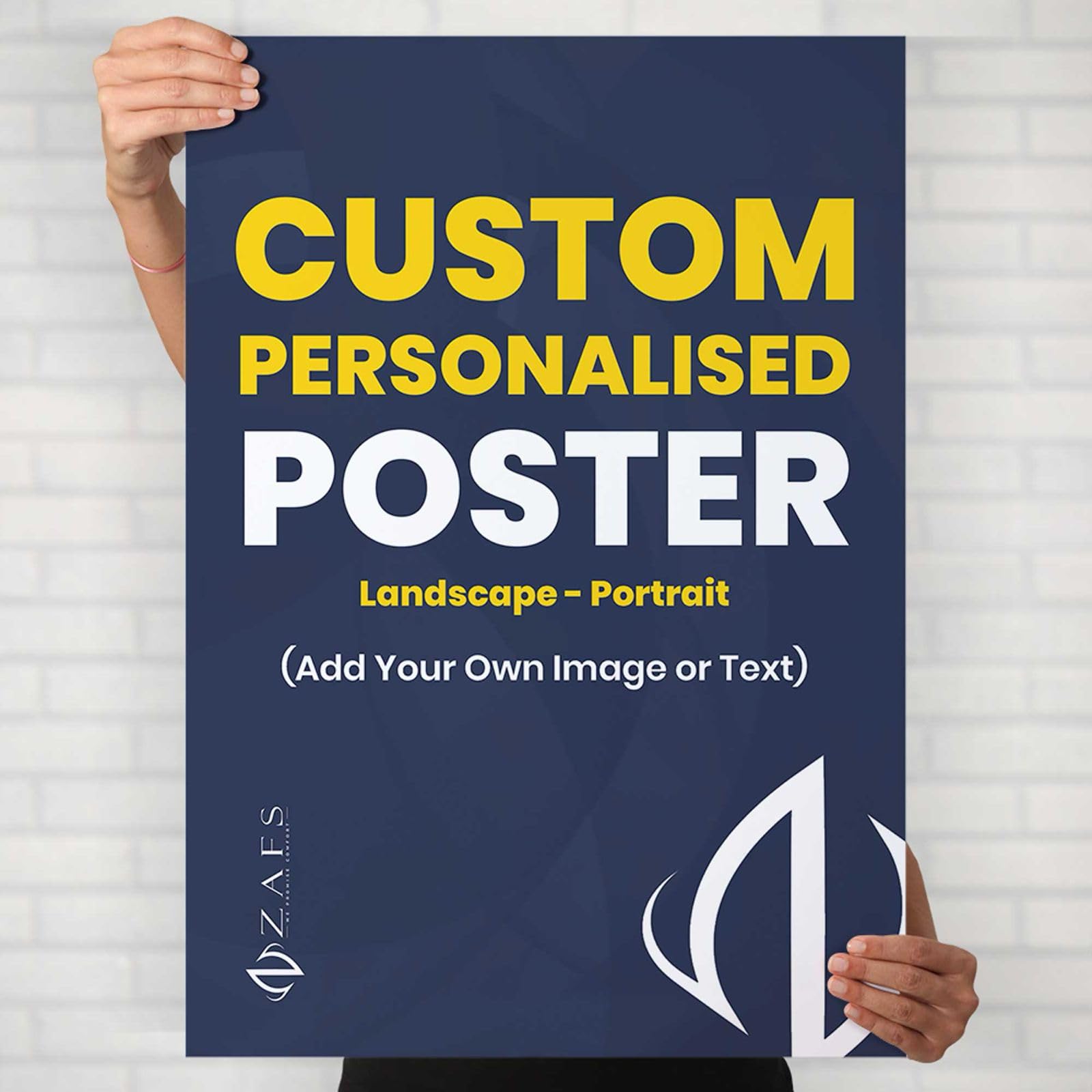 ZAFS Personalised Poster Print Add Your Own Photo/Text Custom Art Banner for Business Ads Custom Vinyl for Home & Office Decor (Multi)
