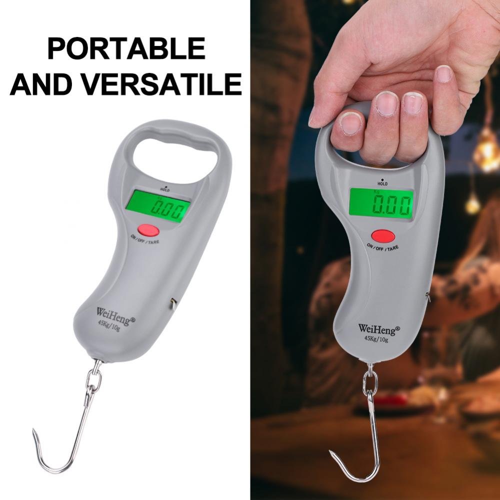 Báscula Digital Para Equipaje Y Pesca - Capacidad 40 Kg, 4 Unidades De Medida, Pantalla LCD