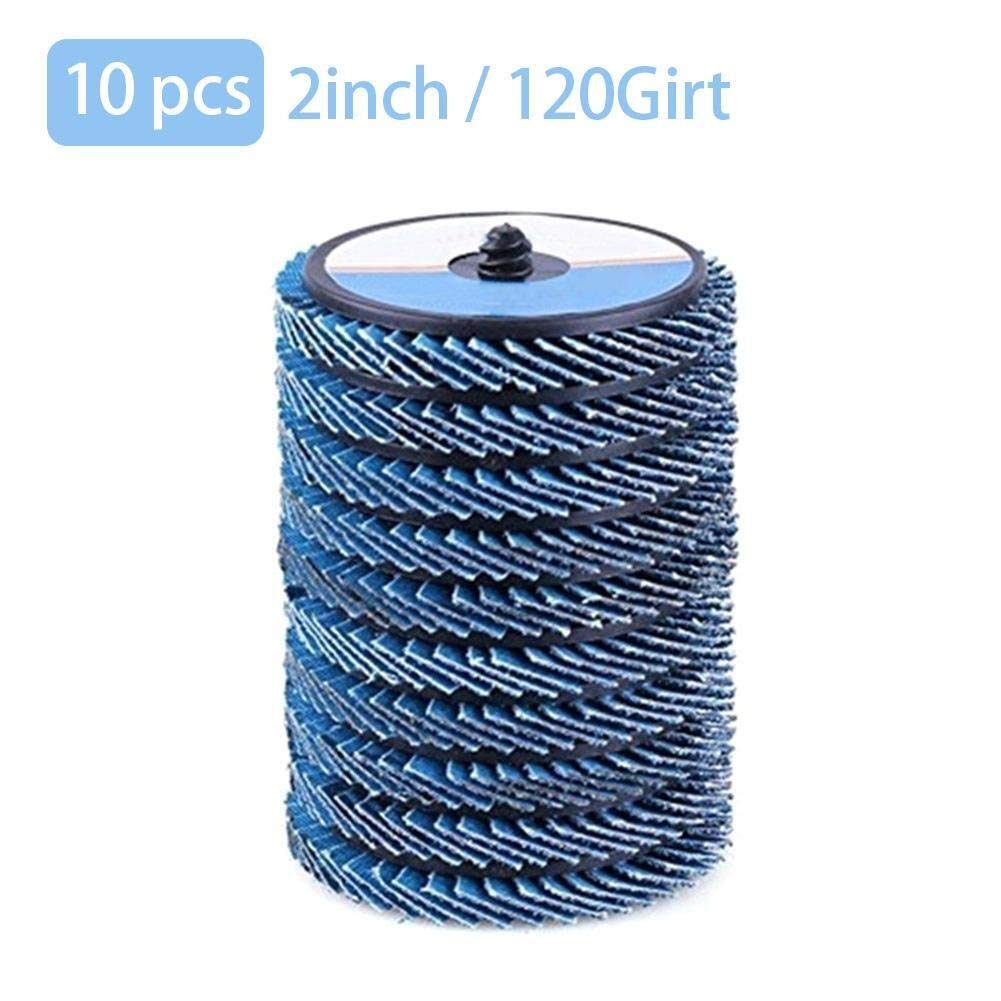 HHRFCS 10 Discos de Lijado de 2/3 Pulgadas de Grano 40/60/80/120 Amoladora Angular Discos de Lijado muelas Cuchillas Herramientas abrasivas (Color: 3 Pulgadas 120 Girt)