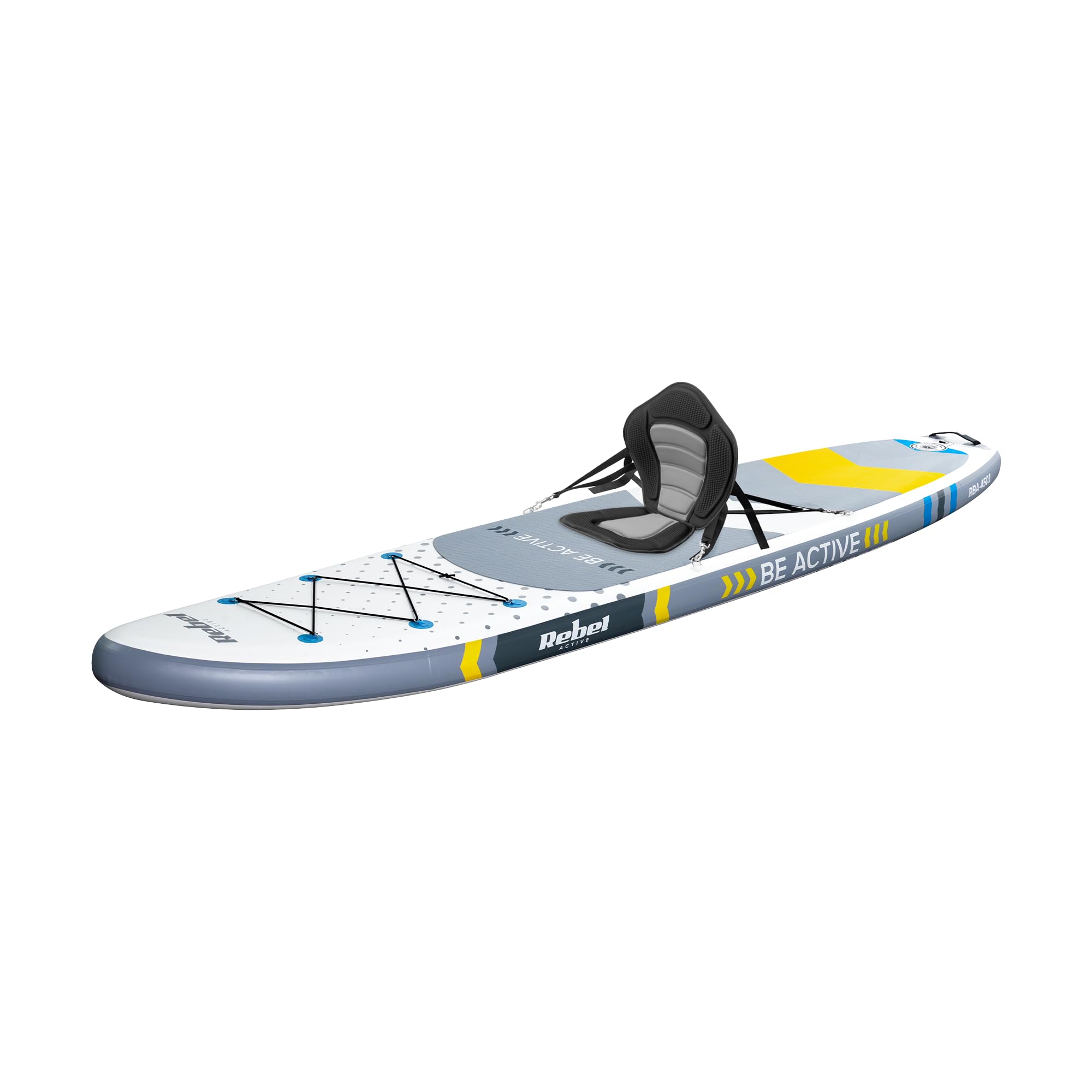 Rebel Electro Deska SUP Pompowana z Siedziskiem do Pływania Drop-Stitch 350 cm Zestaw Wiosło Pompka Plecak RBA-4501-WH
