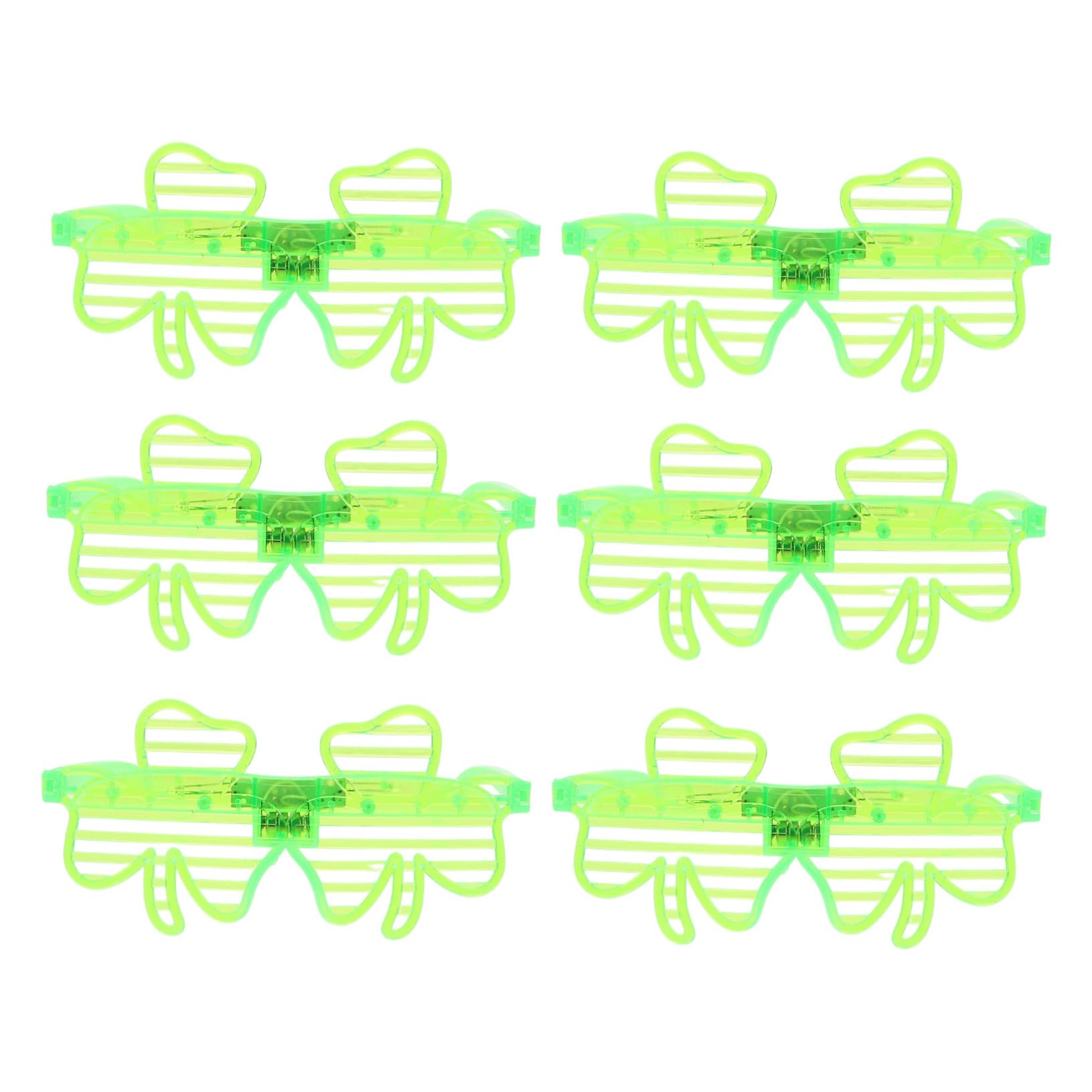 COLLBATH Festive Patricks Day Shamrock Glasses Flashing Led Lights Party Favors for Irish Decor