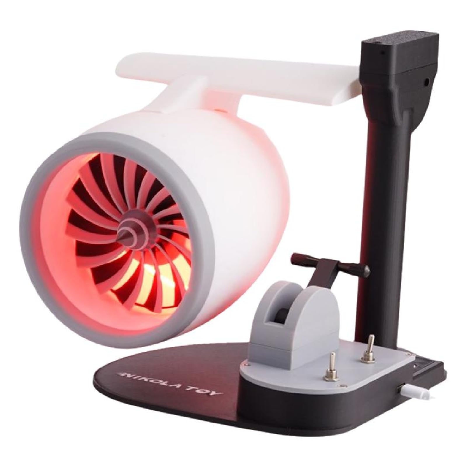 Creative Turbo Desktop Fan With Light, Adjustable Aircraft Fan With Spray, Jet Engine Model Kit With Humidification Spray Strong Airflow Low Noise 3d Diy Printed Electronic Structures
