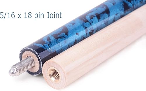 Miniatura 5 de Taco de billar de 58 pulgadas, serie pintada a mano, 2 piezas, con envoltura de lino irlandés