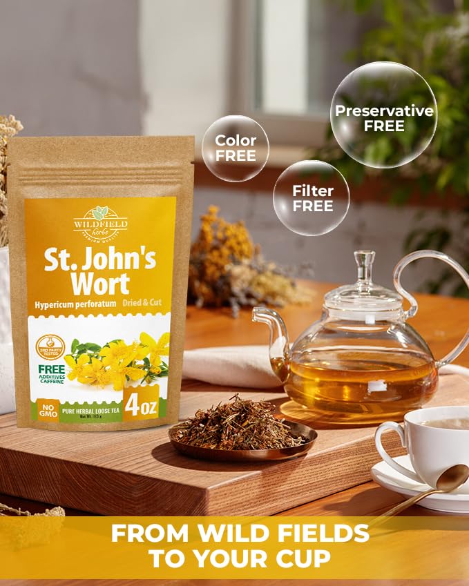 Image of 4 oz. St Johns Wort Herb Herbal Tea (Hypericum) - 113g Hierba De San Juan Herb Tea