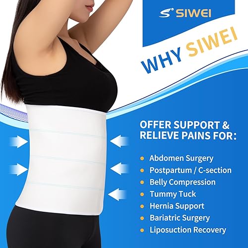 Miniatura 9 de S Faja abdominal poscirugía  Cintura elástica para apoyo estomacal y compresión, bariátrica, abdominoplastia  sin látex, transpirable para el